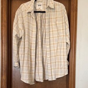 Aerie Cream Plaid Shirt